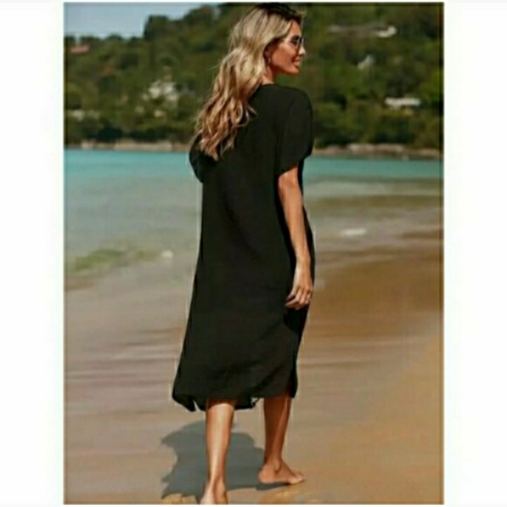 Swimsuit Cover Up Crochet Dress Black Small NEW 🌊 LAST 1 - Picture 3 of 9